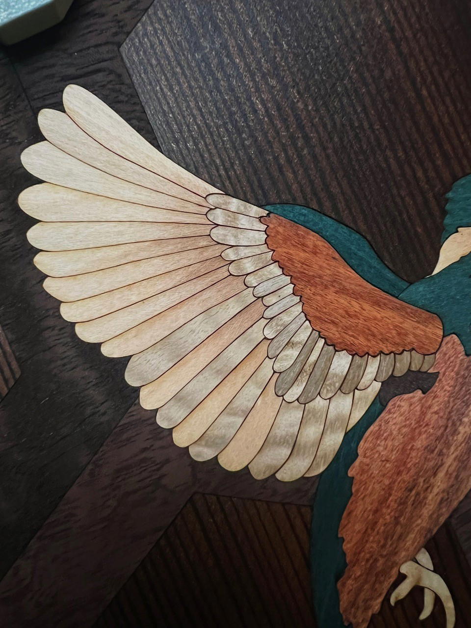 Carl Fox, Kingfisher, Wood Marquetry